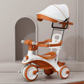 Kids Tricycle with Canopy – Stroller Style Ride On with Music & Lights