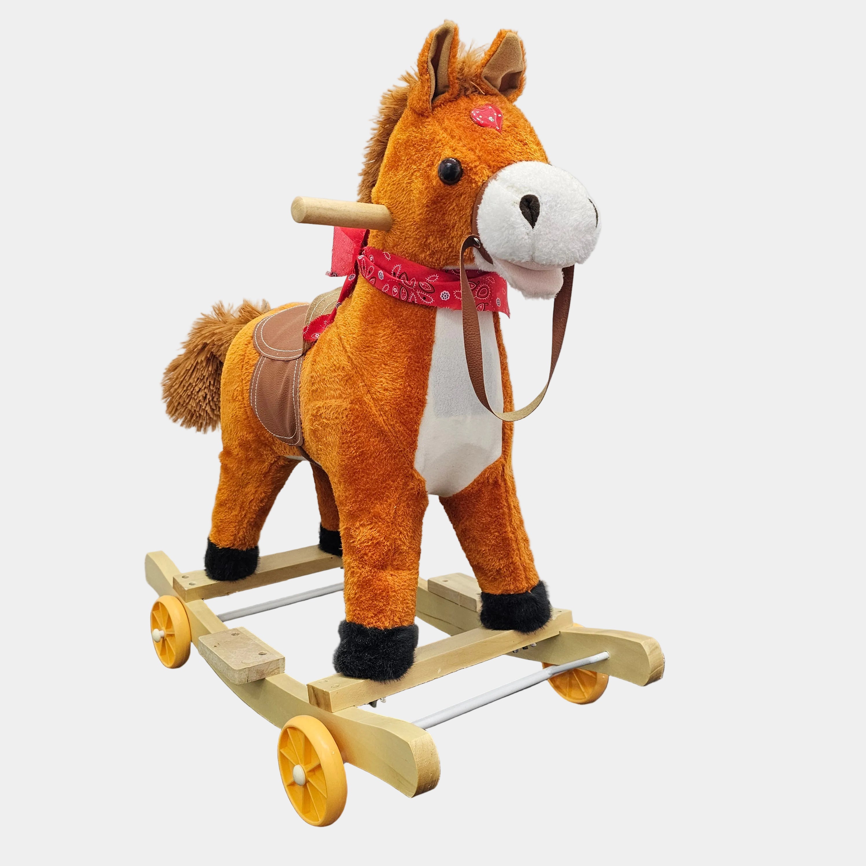 2-in-1 Stuff Rocking & Riding Horse with Music, Lights, Face & Tail Movement | Bacha Toys Pakistan