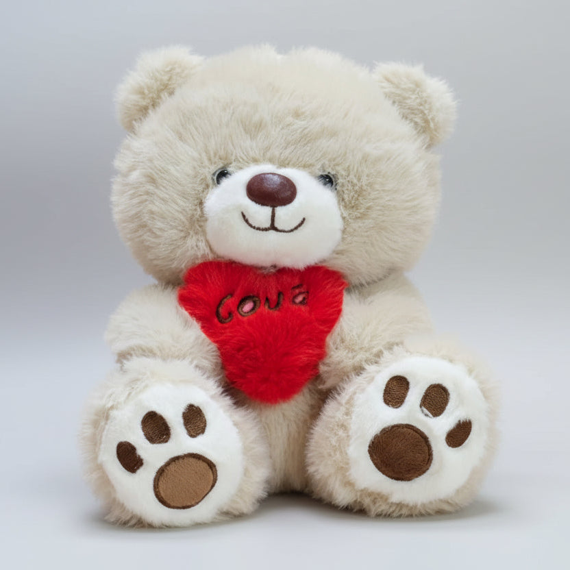 Premium Love Heart Bear – Light Brown Colour – 30cm Plush Toy | Bacha Toys