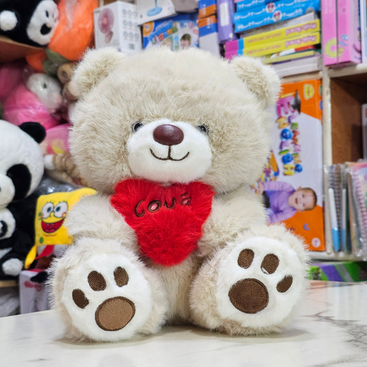 Premium Love Heart Bear – Light Brown Colour – 30cm Plush Toy | Bacha Toys