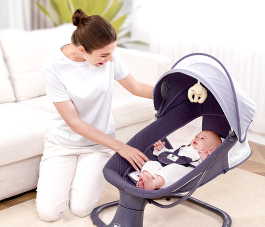 3-in-1 Deluxe Multi-Functional Bassinet – Smart Swing, Cozy Seat & Soothing Cradle | Bacha Toys