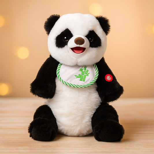 Learn to Speak Plush Cute Panda with Shoulder Bag – Interactive Talking Toy for Kids | Bacha Toys Pakistan