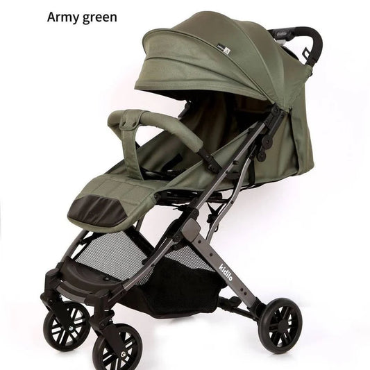 Kidilo K8 Pro Baby Stroller – Army Green | Bacha Toys