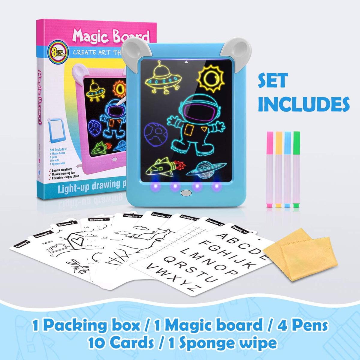 Magic Glow Light-Up Drawing Board with 8 Light Effects | Bacha Toys