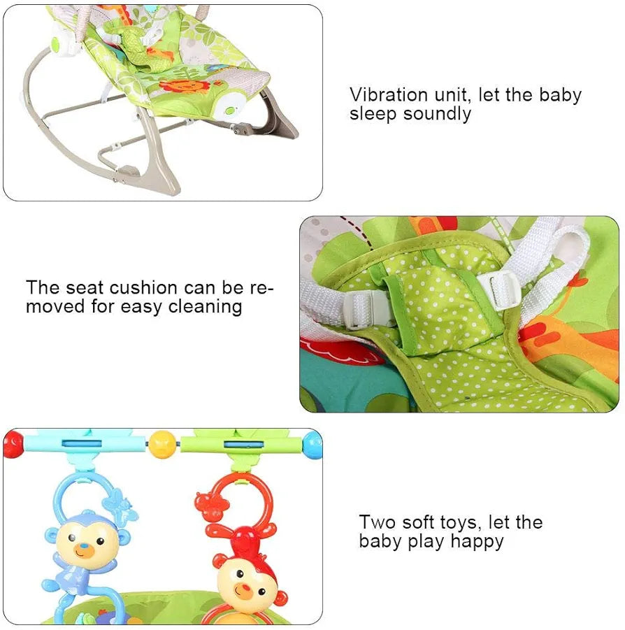 Baby Rocker – Infant to Toddler with Fold-Out Kickstand (0M+, 40 lbs / 18 kg) | Bacha Toys
