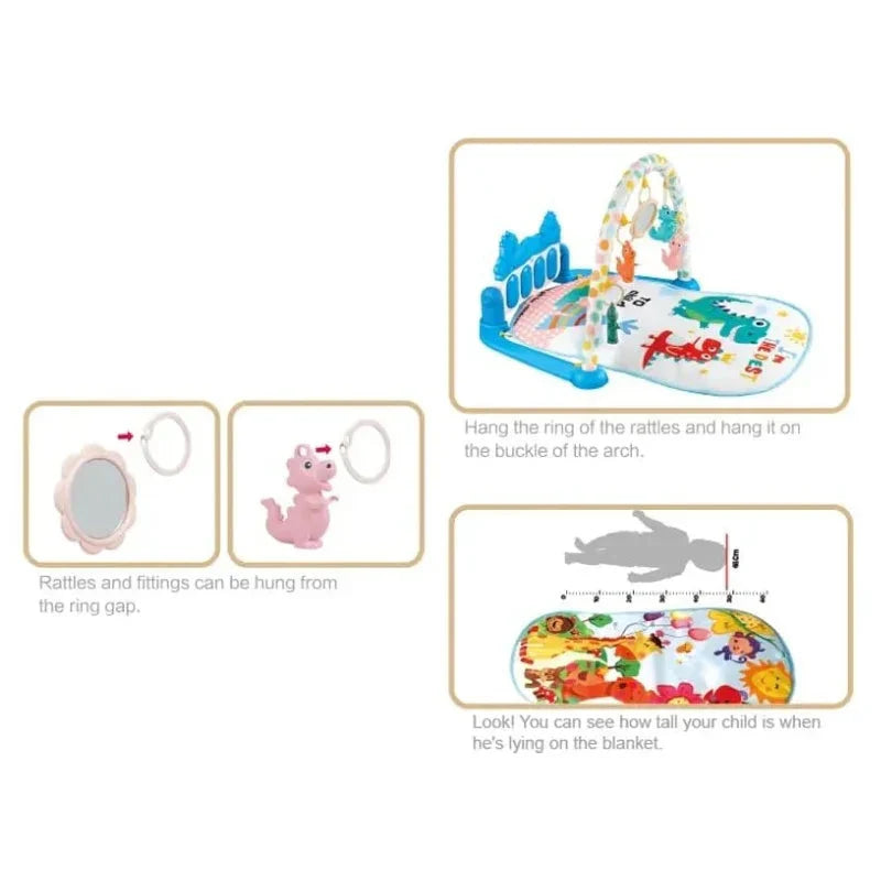 Word Dream 3-in-1 Piano Fitness Rack Play Gym for Babies | Bacha Toys