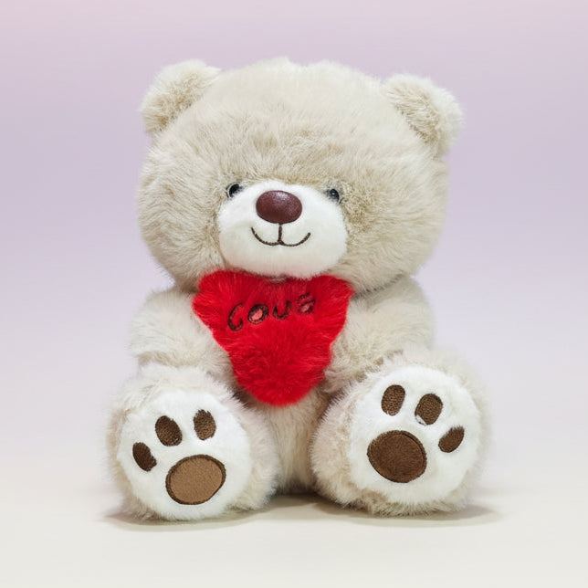 Premium Love Heart Bear – Light Brown Colour – 30cm Plush Toy | Bacha Toys