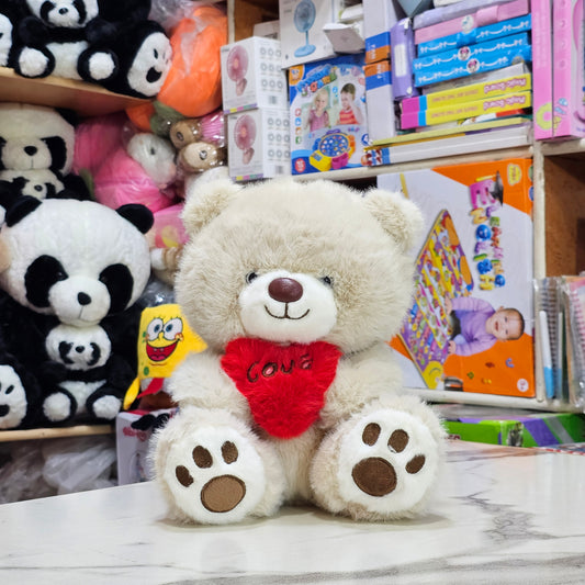 Premium Love Heart Bear – Light Brown Colour – 30cm Plush Toy | Bacha Toys