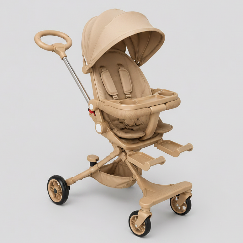 360° Rotating Baby Stroller – Reversible Seat Travel Pram