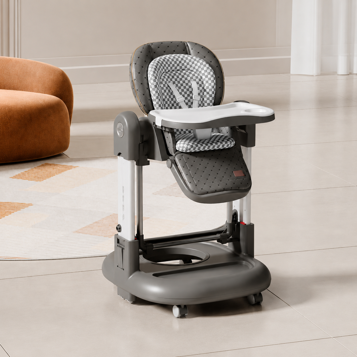 Kidilo 3-in-1 Premium Baby High Chair – Feeding Chair, Baby Walker & Baby Swing KD015