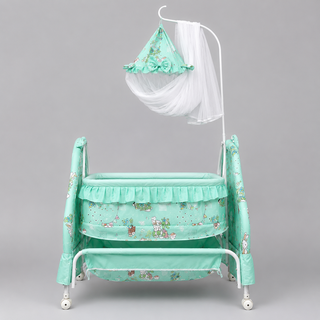 Baby Swing with Wheels & Mosquito Net (0–3 Years)