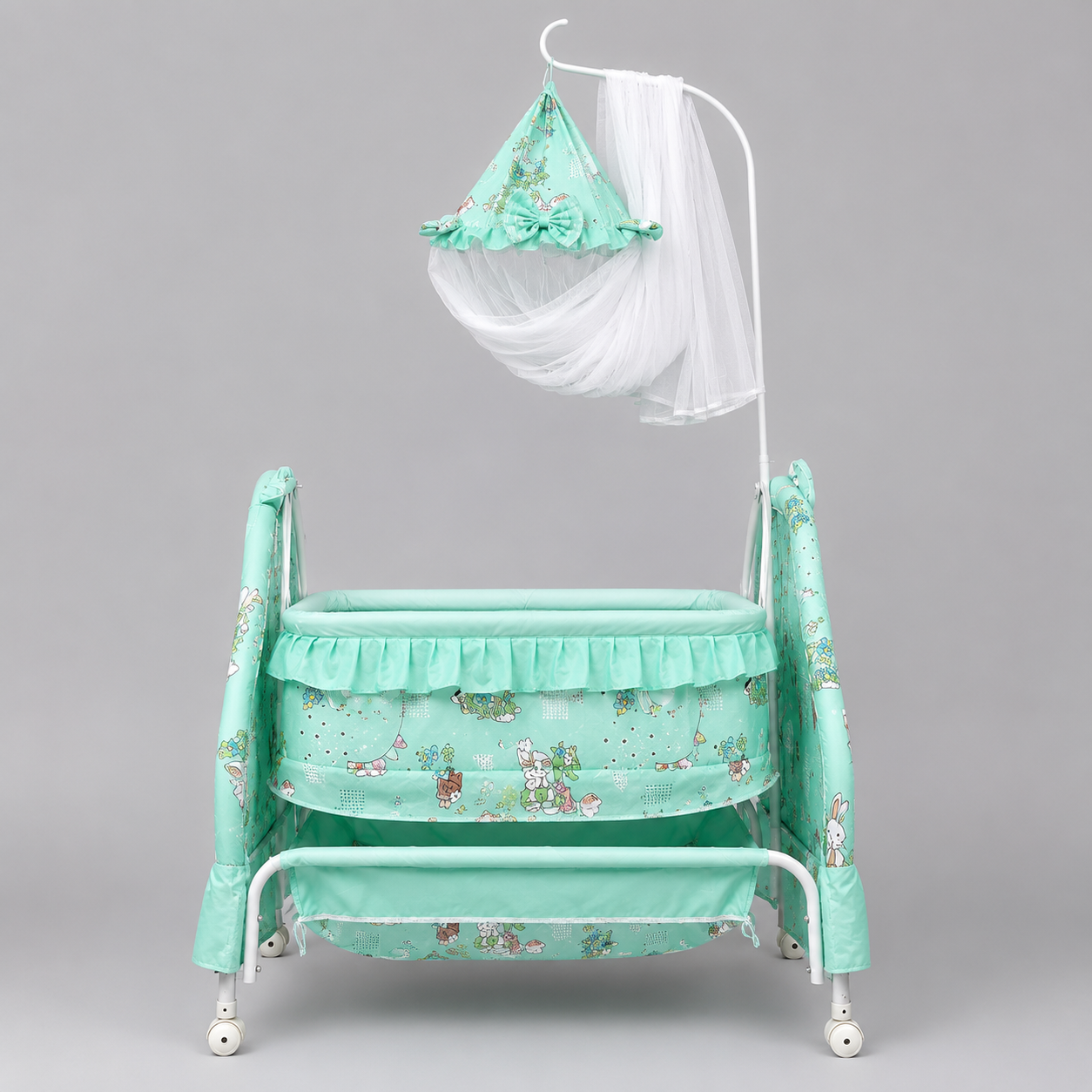 Baby Swing with Wheels & Mosquito Net (0–3 Years)