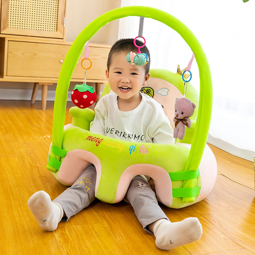 Baby Sofa Seat with Attractive Rattles – Soft Plush Support Seat