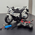 Police Moto 1:20 Remote Control Motorcycle – 360° Rotation with Light & Sound | Bacha Toys