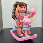 Cute Fun Doll with Rocking Horse – 12 Sounds, Drinking Bottle, Flexible Hands & Interactive Play | Bacha Toys