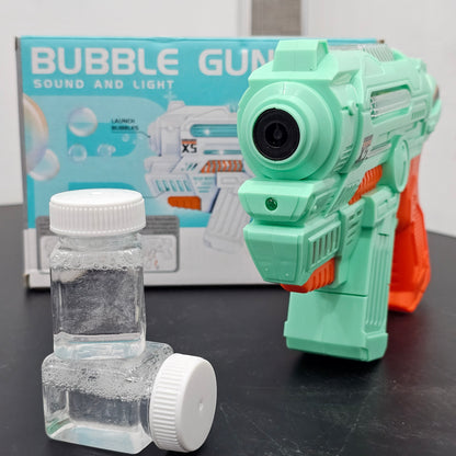 Sound & Light Bubble Gun – Battery Operated with Bubble Liquid Packs | Bacha Toys