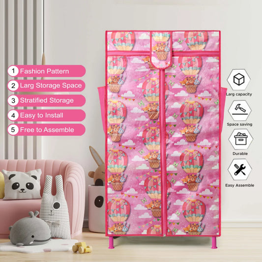 Toddlers Foldable Wardrobe – Pink | Cute, Compact & Durable Storage | Bacha Toys
