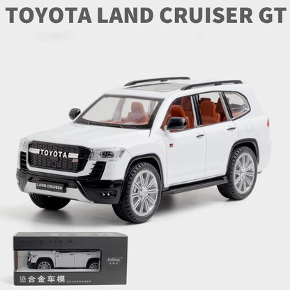 Toyota Land Cruiser Die-Cast Model Car – 1:24 Scale with Sound, Light & Pull-Back Function