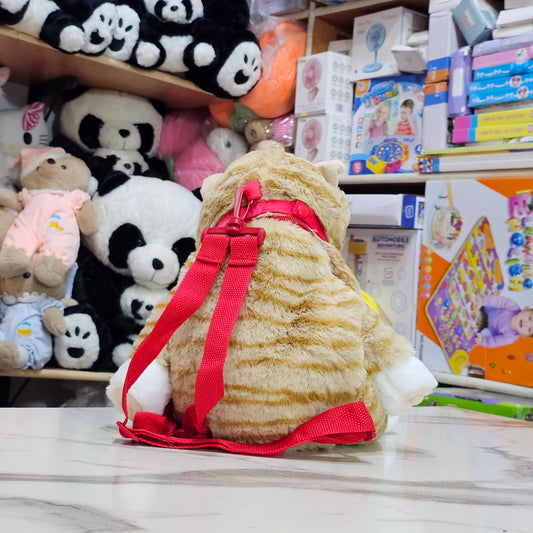 Learn to Speak Plush Cat with Shoulder Bag – Brown Colour | Bacha Toys Pakistan