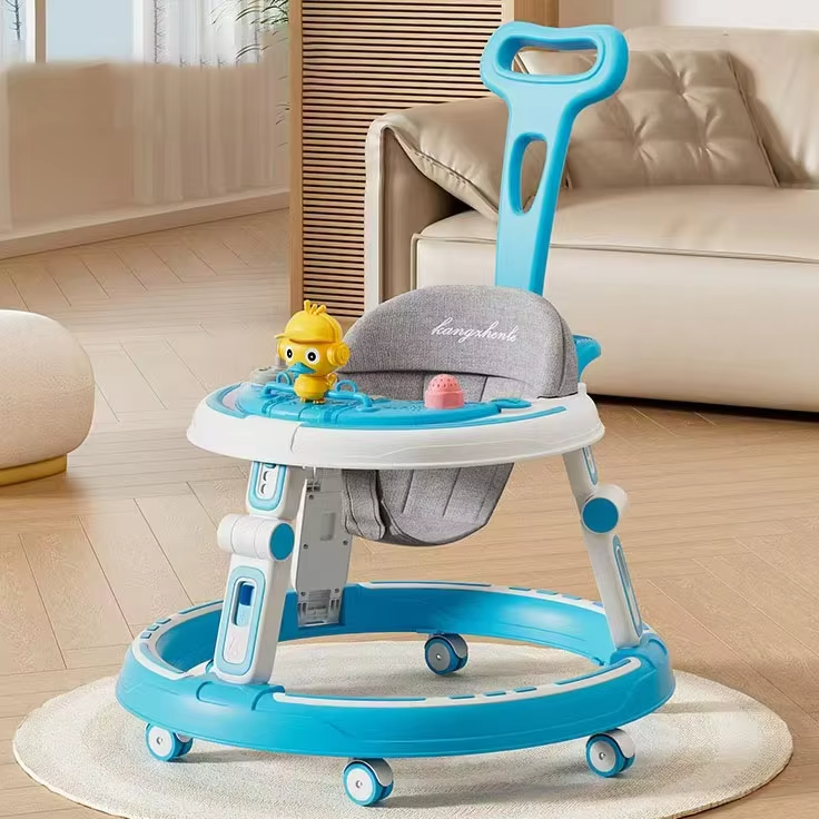 Baby Walker with Music & Lights – 360° Swivel Wheels, 3-Level Height Adjustment & Push Handle #628 (BLUE)