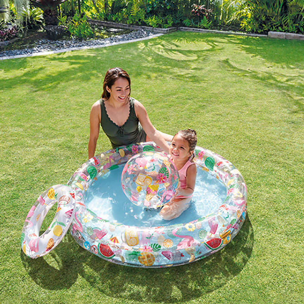 Intex Stargaze Pool Set – Kids Inflatable Pool with Ball & Ring (48” x 10”) #59460