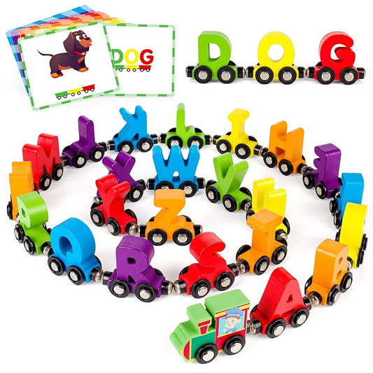 Letter Magnetic Train A to Z – 3D Wooden Alphabet Train | Bacha Toys
