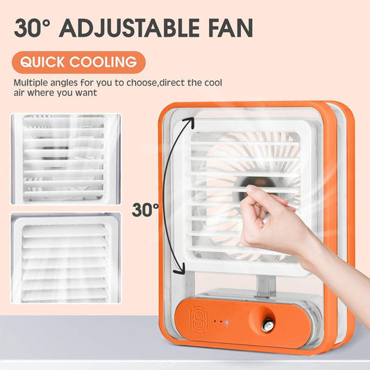 Mini Nano Spray Air Cooler Fan – 3 Speed LED Humidifier