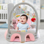 Baby Sofa Seat with Attractive Rattles – Soft Plush Support Seat