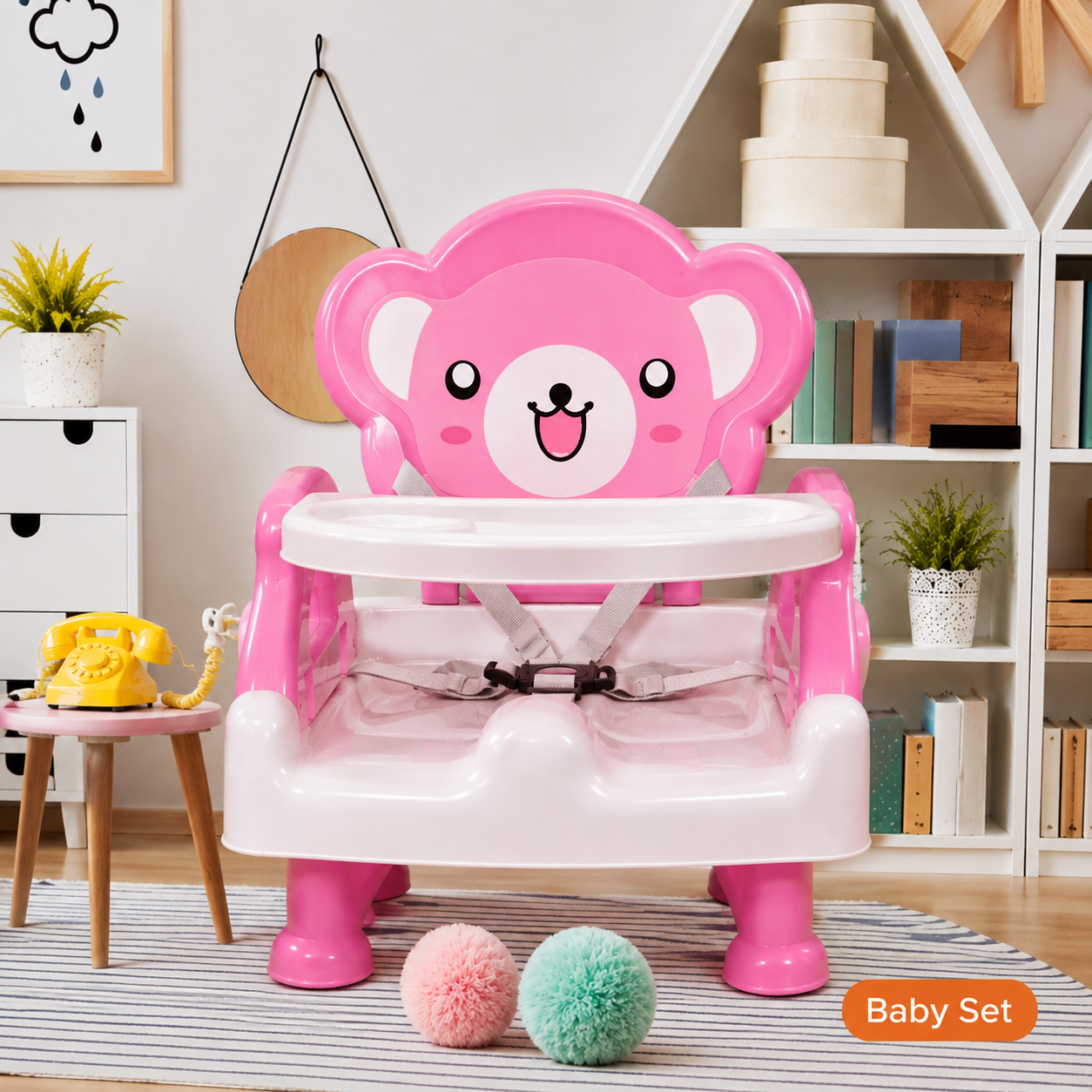 Baby Booster Seat – Height Adjustable Foldable Feeding Seat