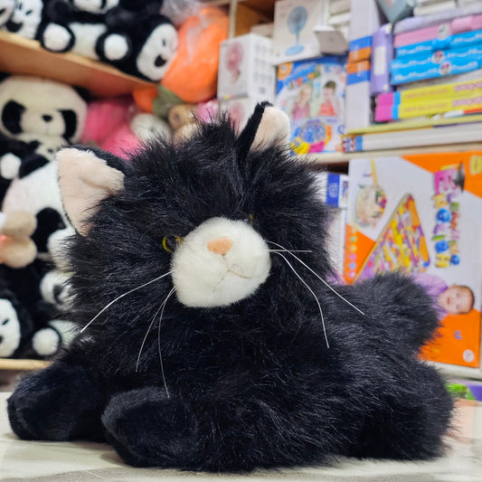 Black Persian Cat Plush – 35cm Soft Toy with Sound | Bacha Toys