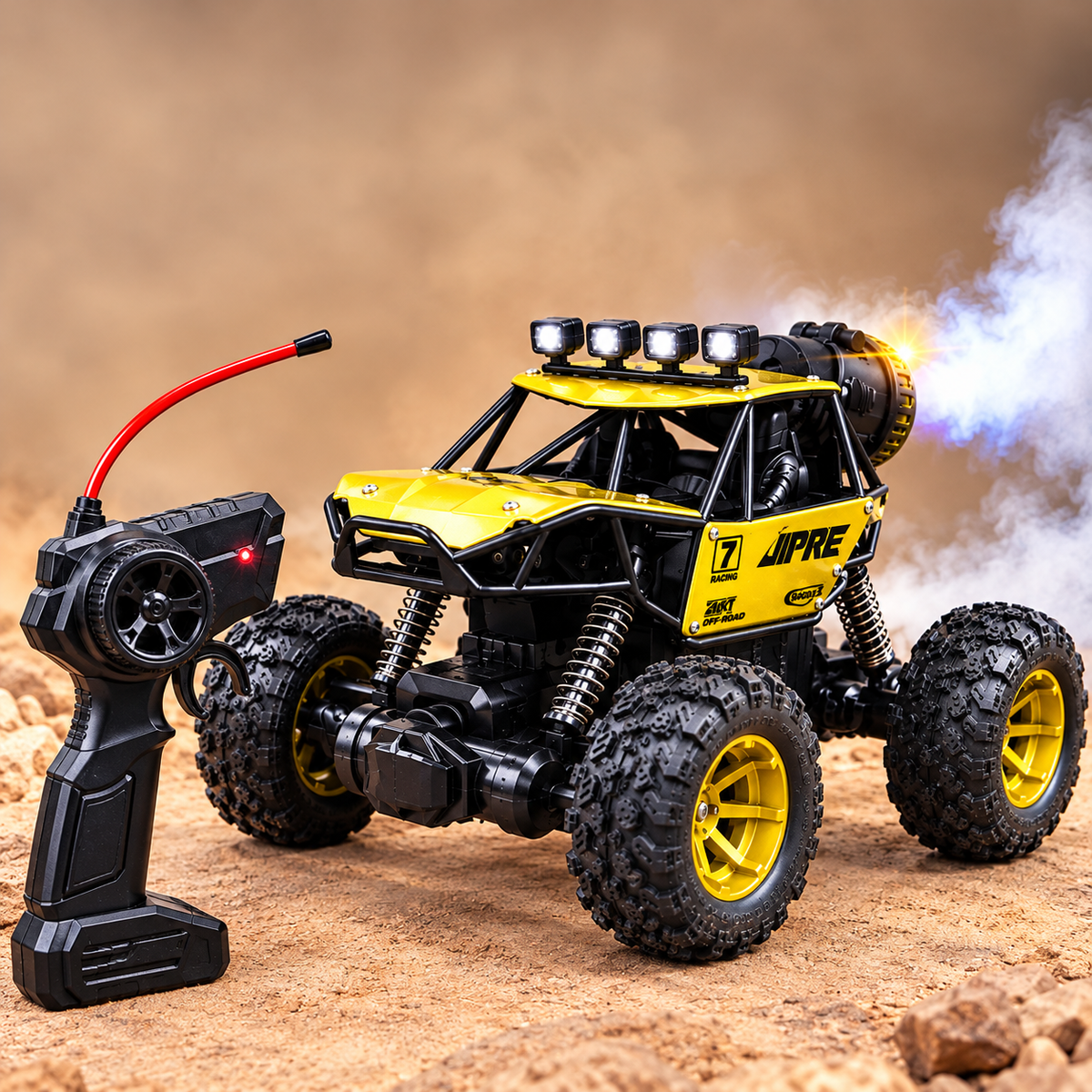 Rock Crawler RC Car Toy with Lights, Spray & Smoke Effect