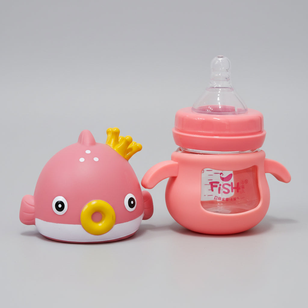 Baby Glass Feeder Pink 60ml – Safe, Compact & Easy Feeding | Bacha Toys