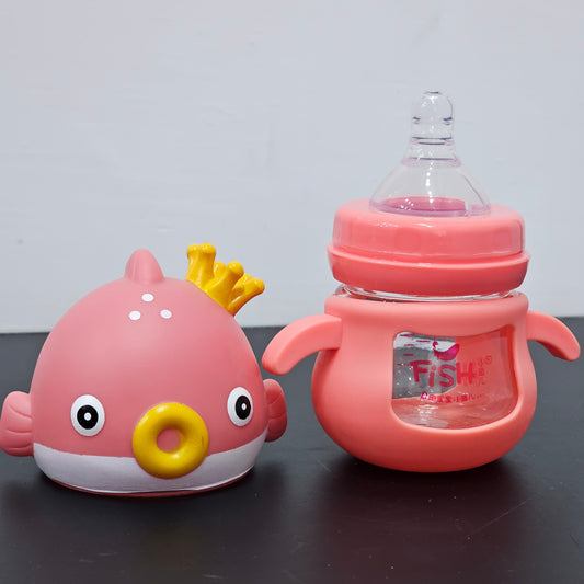 Baby Glass Feeder Pink 60ml – Safe, Compact & Easy Feeding | Bacha Toys
