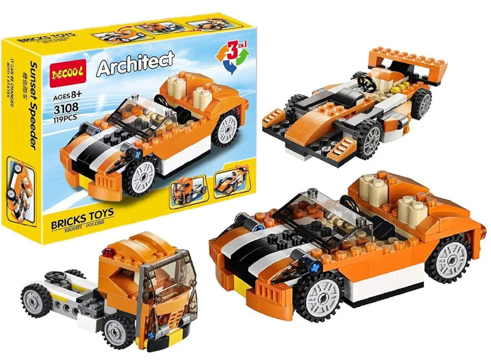 Architect Bricks Toy Set – 3-in-1 Building Models (119+ Pcs) | Bacha Toys