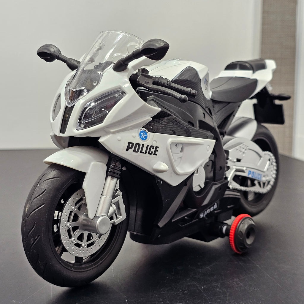 Police Moto 1:20 Remote Control Motorcycle – 360° Rotation with Light & Sound | Bacha Toys