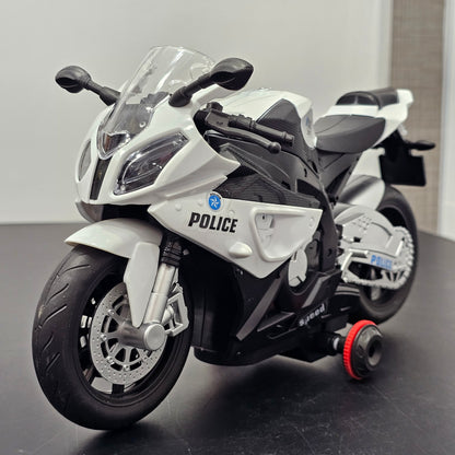 Police Moto 1:20 Remote Control Motorcycle – 360° Rotation with Light & Sound | Bacha Toys