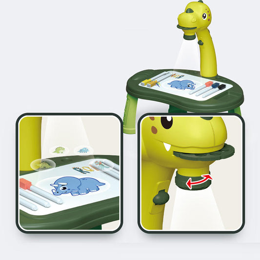 Dinosaur Projector Drawing Board – 34 Pcs Creative Art Set - Bacha Toys